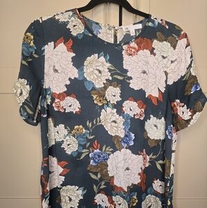 DR2 By Daniel Rainn Blue with Floral Print Women's Top